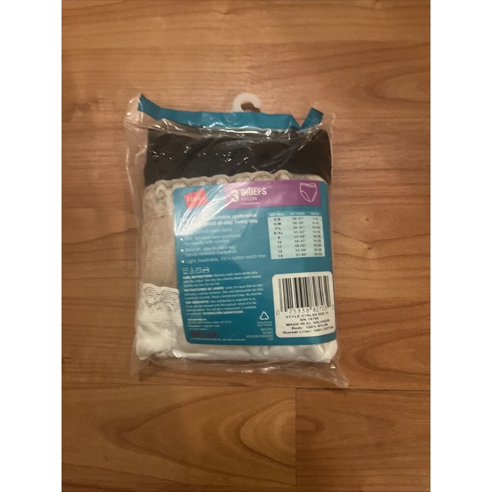 Hanes 3-Pair Women's Nylon Briefs Underwear Panties Wedge Free Size 12 - Picture 7 of 12